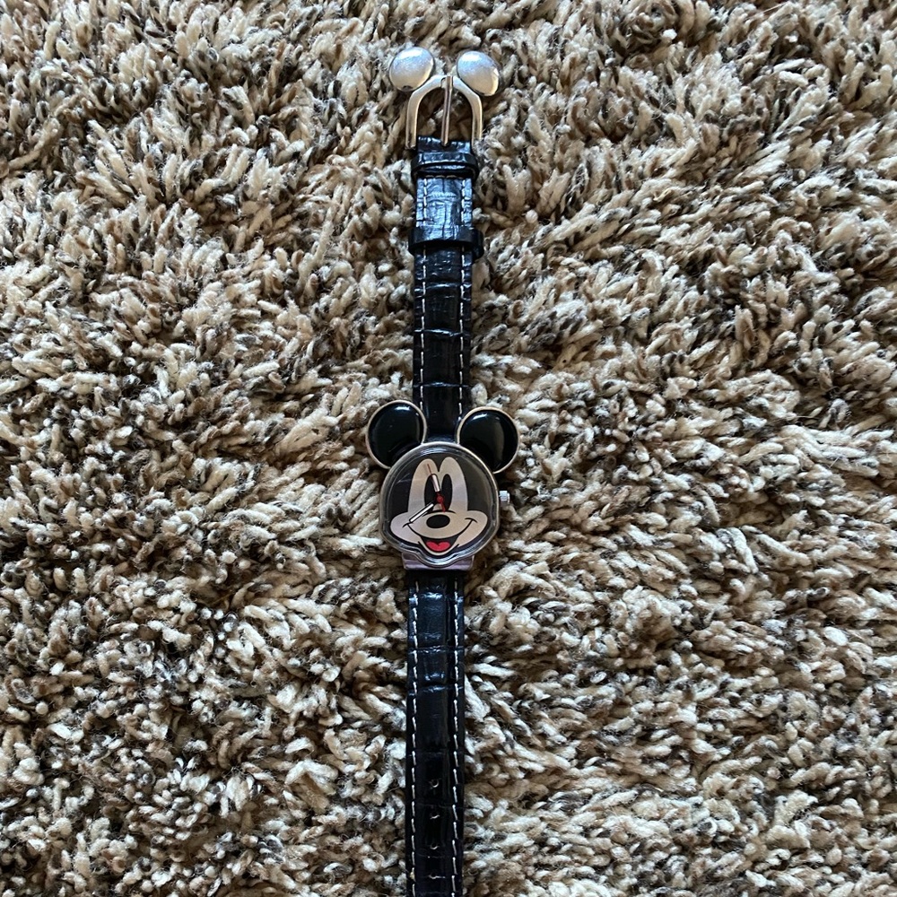 Leather Mickey Mouse Watch - Picture 2 of 4